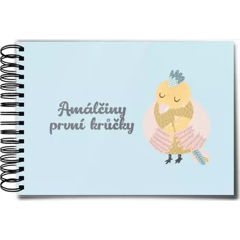 Fotokniha Plexi album s kroužkovou vazbou První krůčky se jménem - kuřátka