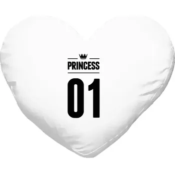Polštář Polštář srdce 40x35 cm Princess s vlastním číslem