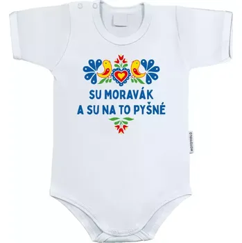 Dětské body s krátkým rukávem Su Moravák a su na to pyšné.