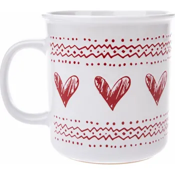 Stolování Vánoční keramický hrnek Christmas heart I bílá, 710 ml