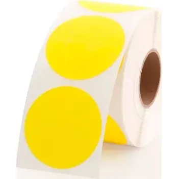Samolepící etiketa Samolepicí etikety kulaté 35 mm, 1000 ks, žluté papírové pro TTR, role