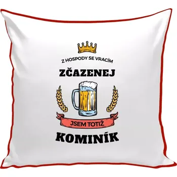 Polštář Polštář barevný 32x32 cm Z hospody se vracím - Kominík