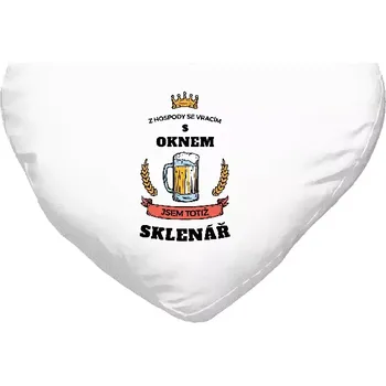 Polštář Polštář srdce 40x35 cm Z hospody se vracím - Sklenář