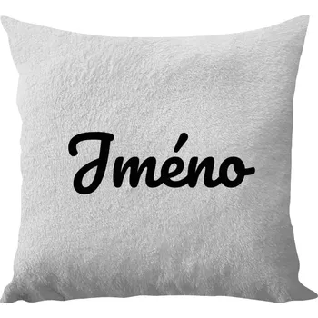 Polštář Polštář bílý 40x40 cm - dlouhý chlup Vlastní jméno