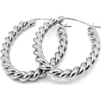 Náušnice Steel Jewelry kroucené oválky z chirurgické oceli NS150124 dárkové balení zdarma