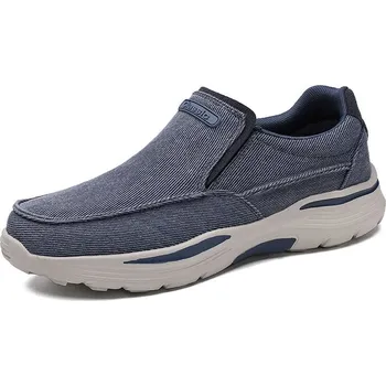 Pánské mokasíny Pohodlné a prodyšné loafers pánské nazouvací boty plátěné Barva: Modrá, Velikost: 43