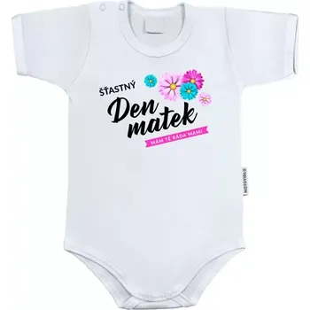 Kojenecký body Dětské body s krátkým rukávem Šťastný den matek - květiny