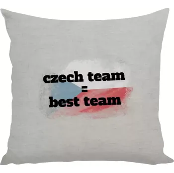 Polštář Polštář lněný 40x40 cm Czech team = best team