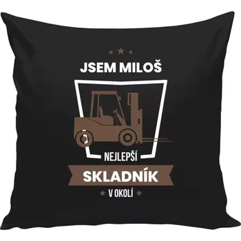 Polštář Polštář černý 40x40 cm Nejlepší v okolí - skladník