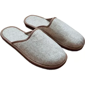 Pánská obuv Ovčí Věci Pánské filcové pantofle z ovčí vlny uzavřené světle béžová, Velikost EU 41