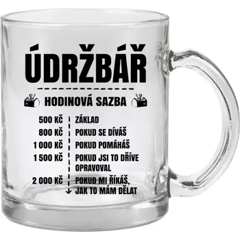 Hrnek 330 ml - skleněný Hodinová sazba - údržbář