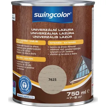 Lak na dřevo Swingcolor Univerzální lazura, písková šedá, polomatná, 750 ml 6303.T0750.7625