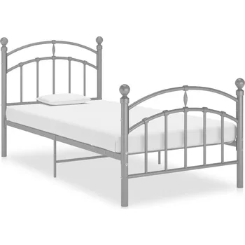 Postel vidaXL Rám postele kov 100 x 200 cm [324970] Barva: Šedá