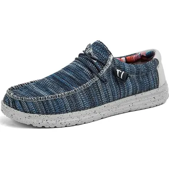 Pánské mokasíny Nazouvací pánské boty Denim vzorované Canvas Barva: Modrá, Velikost: 41