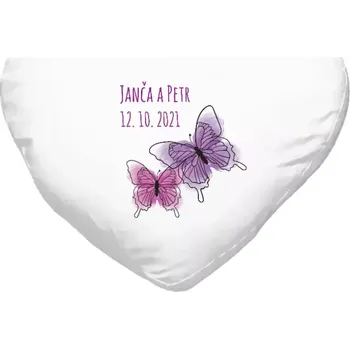 Polštář Polštář srdce 40x35 cm Motýlci se jmény
