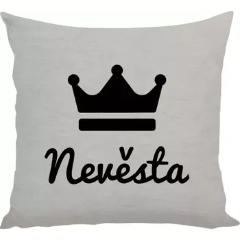 Polštář Polštář lněný 40x40 cm Nevěsta - korunka