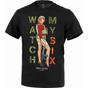 Pánské tričko DIRECT ACTION triko WATCH MY SIX - Black Velikost: M