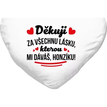 Polštář Polštář srdce 40x35 cm Děkuju za všechnu lásku, kterou mi dáváš!