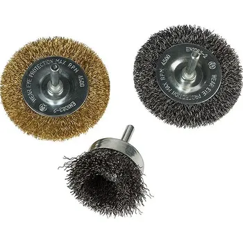 Drátěný kartáč Craftomat Sada drátěných kotoučů, průměr 50 a 75 mm, ocel / mosaz, 3 ks 11416727