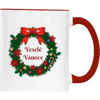 Hrnek malý barevný s potiskem Veselé Vánoce