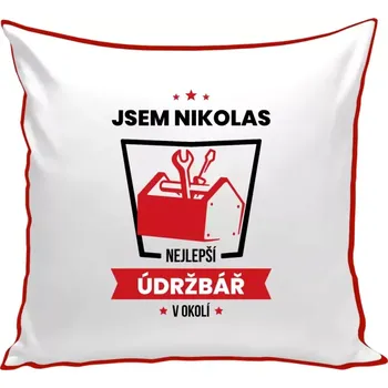 Polštář Polštář barevný 32x32 cm Nejlepší v okolí - údržbář