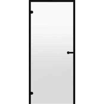 Dveře do parní sauny ALU HARVIA 7x19, čiré 690x1890 mm, černý rám