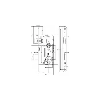 zadlabací zámek Satos Zámek 190/140/20 N FAB-72/80 P Bal.25ks