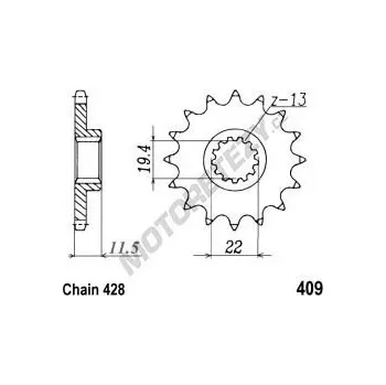Řetězová sada pro motocykl Řetězové kolečko SUZUKI DR 125 SE (94-00) rok 94-00