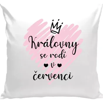 Polštář Polštář bílý 40x40 cm Královny se rodí ...