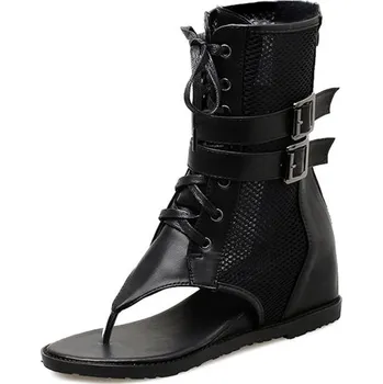 Dámské kozačky Kotníkové sandály se síťkou GoodDayGirl Fashion Barva: Černá, Velikost: 35