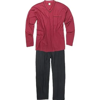 Pánské pyžamo Pánské pyžamo ADAMO dlouhé bordó s proužkem Adamo ODE-AD-119252-590 - 8XL