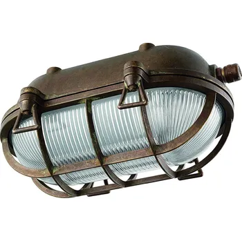 Venkovní osvětlení Il Fanale Marina, exteriérové svítidlo z mosazi s mřížkou, 1x15W E27, délka 24cm, IP54