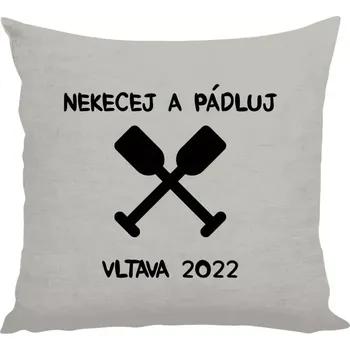 Polštář Polštář lněný 40x40 cm Nekecej a pádluj