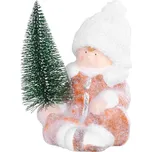 Postavička Vánoce, Chlapeček se stromkem, terakota, 14,5x13x17 cm