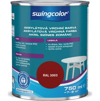 Lak na dřevo Swingcolor Barevný email, rubínově červený, lesklý, 750 ml 6170 750 3003