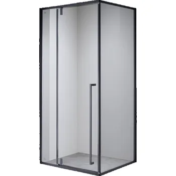 BPS-koupelny Obdélníkový sprchový kout HYD-OK12AS 100x80 černá/transparent - bez vaničky