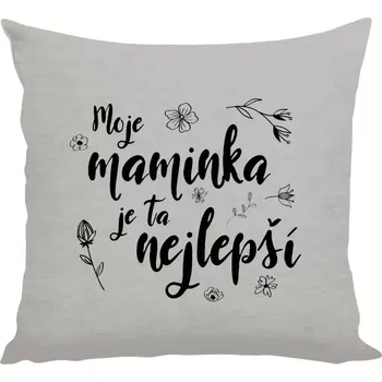 Polštář Polštář lněný 40x40 cm Moje maminka je ta nejlepší