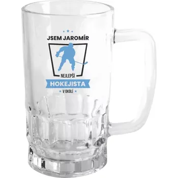 Sklenice Půllitr skleněný Nejlepší v okolí - hokejista