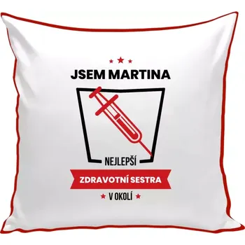 Polštář Polštář barevný 32x32 cm Nejlepší v okolí - zdravotní sestra