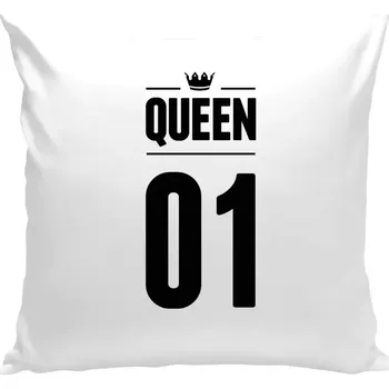 Polštář Polštář bílý 40x40 cm Queen s vlastním číslem