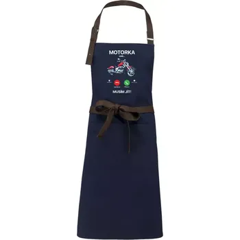 Kuchyňská zástěra Zástěra Kariban Vintage Motorka volá... musím jít!