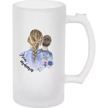 Sklenice Půllitr skleněný matný Jsem máma - kluk