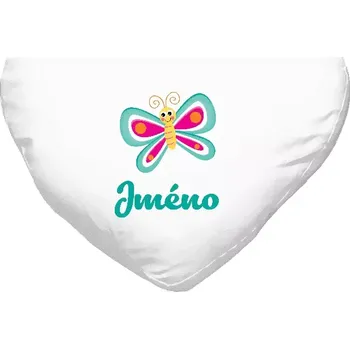Polštář Polštář srdce 40x35 cm Motýlek se jménem