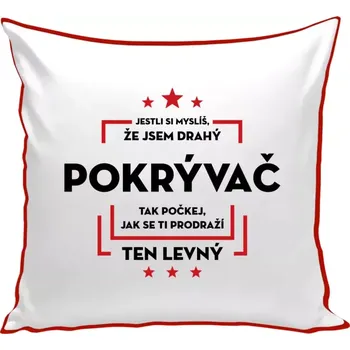 Polštář Polštář barevný 32x32 cm Jestli si myslíš, že jsem drahý - pokrývač