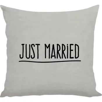Polštář Polštář lněný 40x40 cm Just married