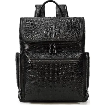 Sportovní batoh Kožený batoh vzorovaný Alligator krokodýlí kůže Barva (Varianta): Černá2
