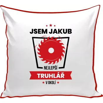Polštář Polštář barevný 32x32 cm Nejlepší v okolí - truhlář