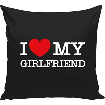 Polštář Polštář černý 40x40 cm I love my girlfriend
