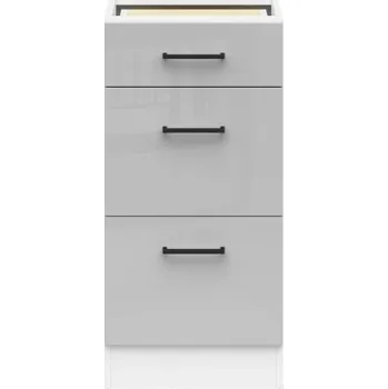 BRW Junona Line Tafla spodní skříňka BBL D3S/40/82, bílá/světle šedý lesk