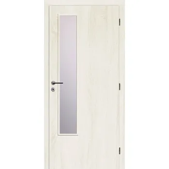 Solodoor Interiérové dveře L2 sklo, 70 P, 750 × 1985 mm, fólie, pravé, Andorra white, prosklené&nbsp;12040505811
